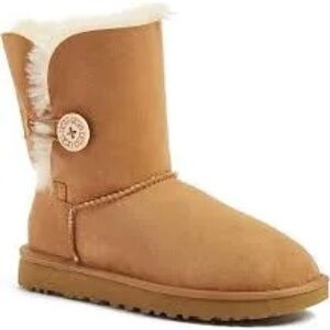 Women’s Ugg Bailey Button II Boots Size 10 Sherling Sheep Skin Cozy Warm